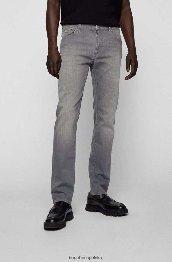 Hugo Boss szare dżinsy hugo o regularnym kroju z szarego, lekkiego denimu szary R0X0H61341