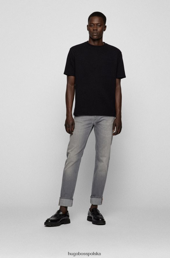 Hugo Boss szare dżinsy hugo o regularnym kroju z szarego, lekkiego denimu szary R0X0H61341