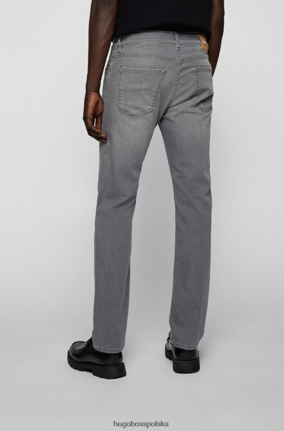 Hugo Boss szare dżinsy hugo o regularnym kroju z szarego, lekkiego denimu szary R0X0H61341