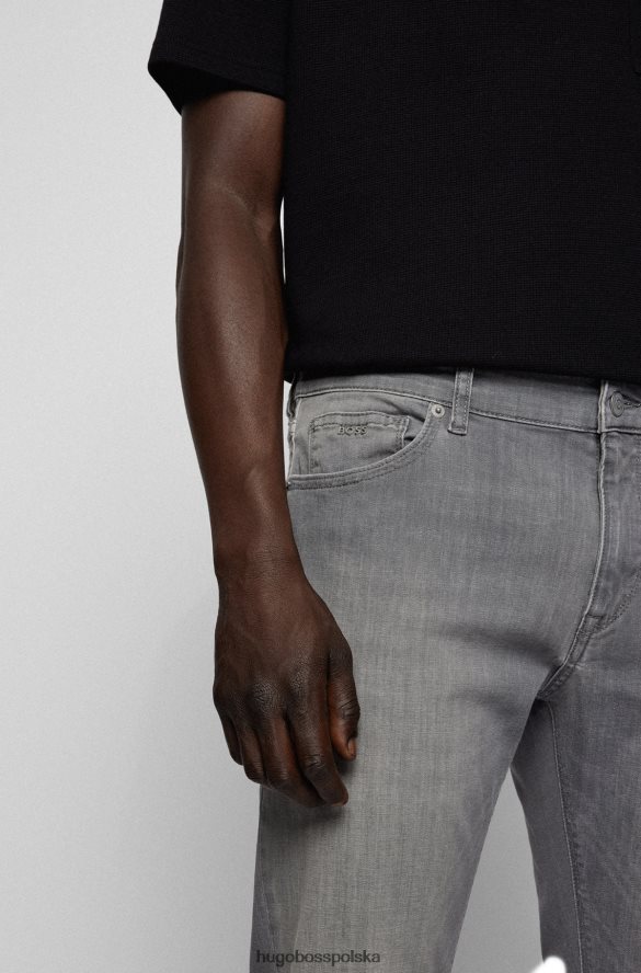 Hugo Boss szare dżinsy hugo o regularnym kroju z szarego, lekkiego denimu szary R0X0H61341