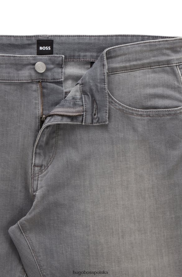 Hugo Boss szare dżinsy hugo o regularnym kroju z szarego, lekkiego denimu szary R0X0H61341