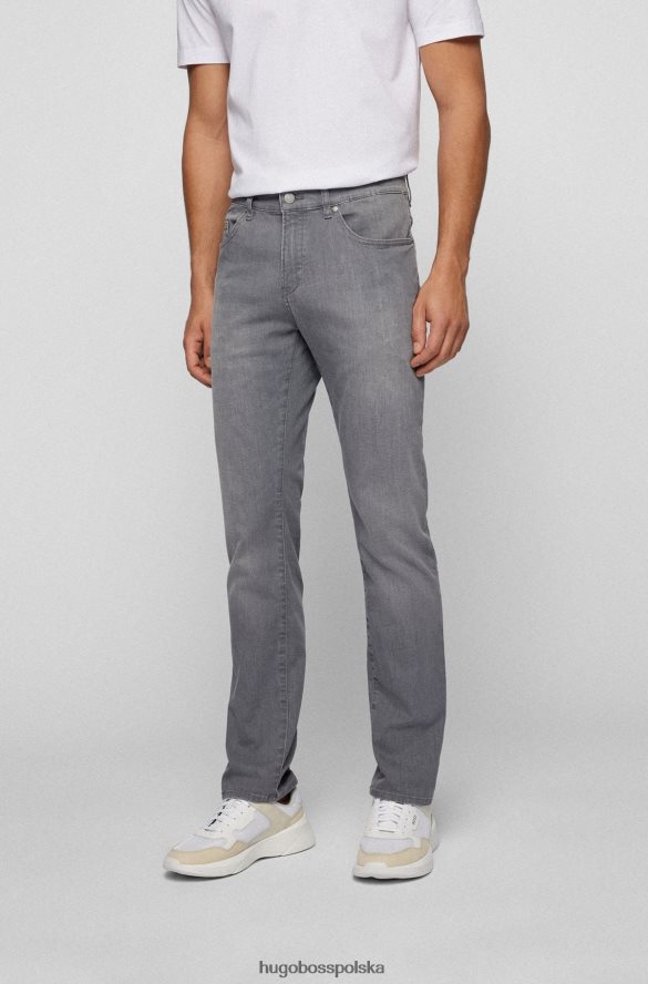 Hugo Boss szare dżinsy hugo slim fit z szarego, lekkiego denimu szary R0X0H61425