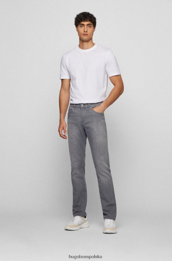 Hugo Boss szare dżinsy hugo slim fit z szarego, lekkiego denimu szary R0X0H61425