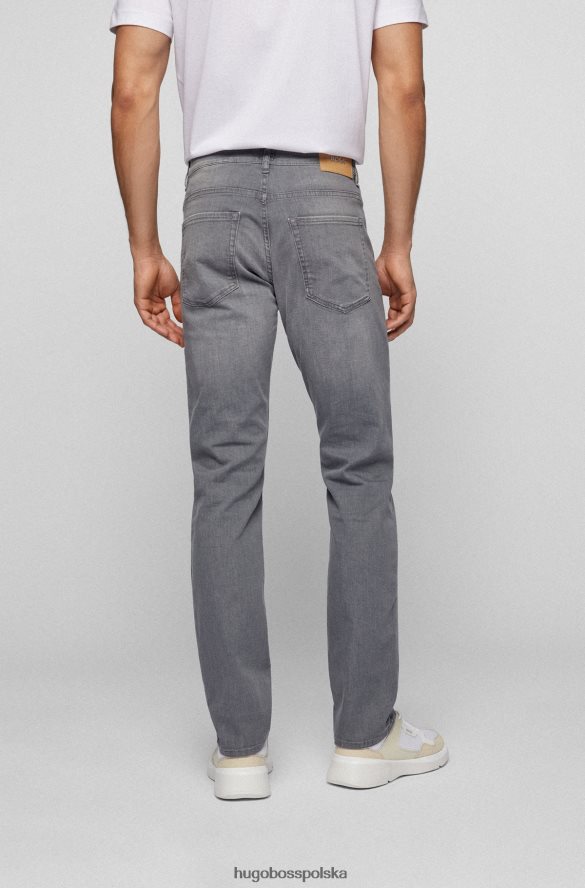Hugo Boss szare dżinsy hugo slim fit z szarego, lekkiego denimu szary R0X0H61425