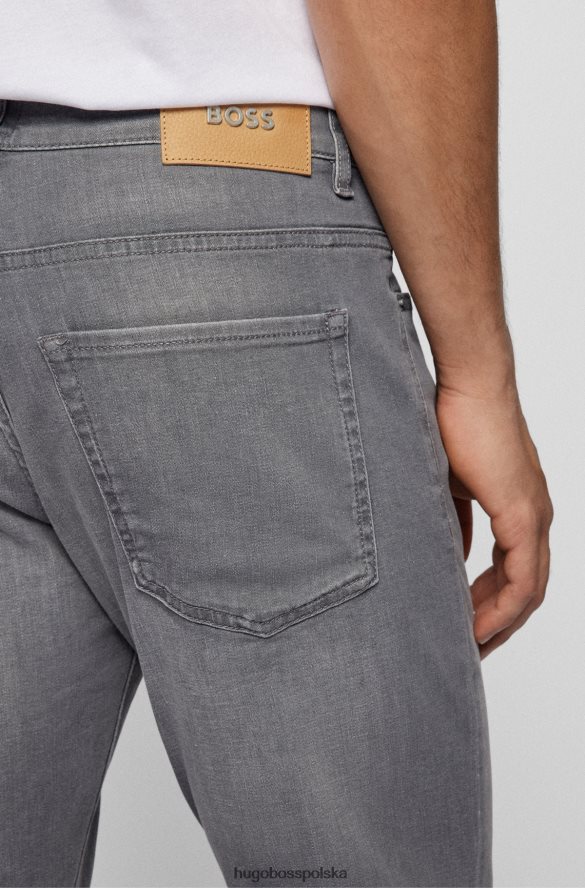 Hugo Boss szare dżinsy hugo slim fit z szarego, lekkiego denimu szary R0X0H61425