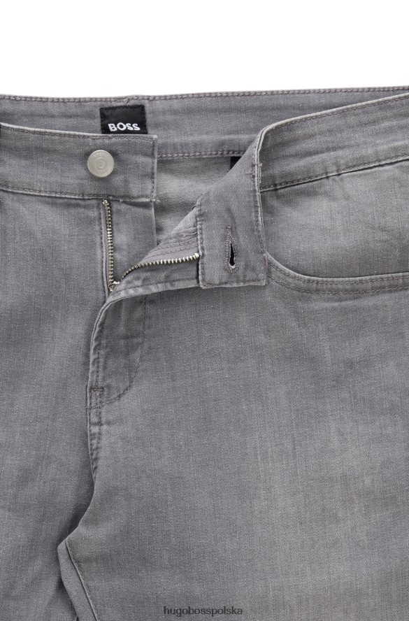Hugo Boss szare dżinsy hugo slim fit z szarego, lekkiego denimu szary R0X0H61425