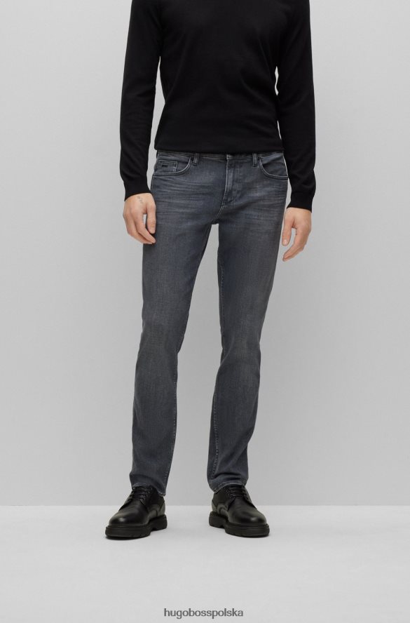 Hugo Boss szare dżinsy slim-fit w niebieskim, włoskim super miękkim dżinsie hugo szary R0X0H61565