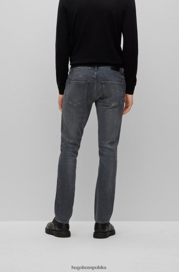 Hugo Boss szare dżinsy slim-fit w niebieskim, włoskim super miękkim dżinsie hugo szary R0X0H61565