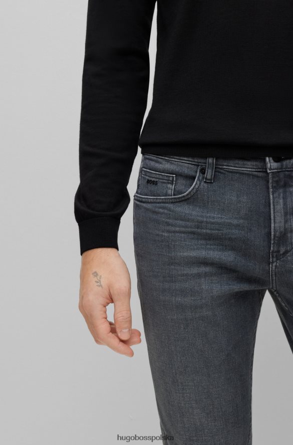 Hugo Boss szare dżinsy slim-fit w niebieskim, włoskim super miękkim dżinsie hugo szary R0X0H61565