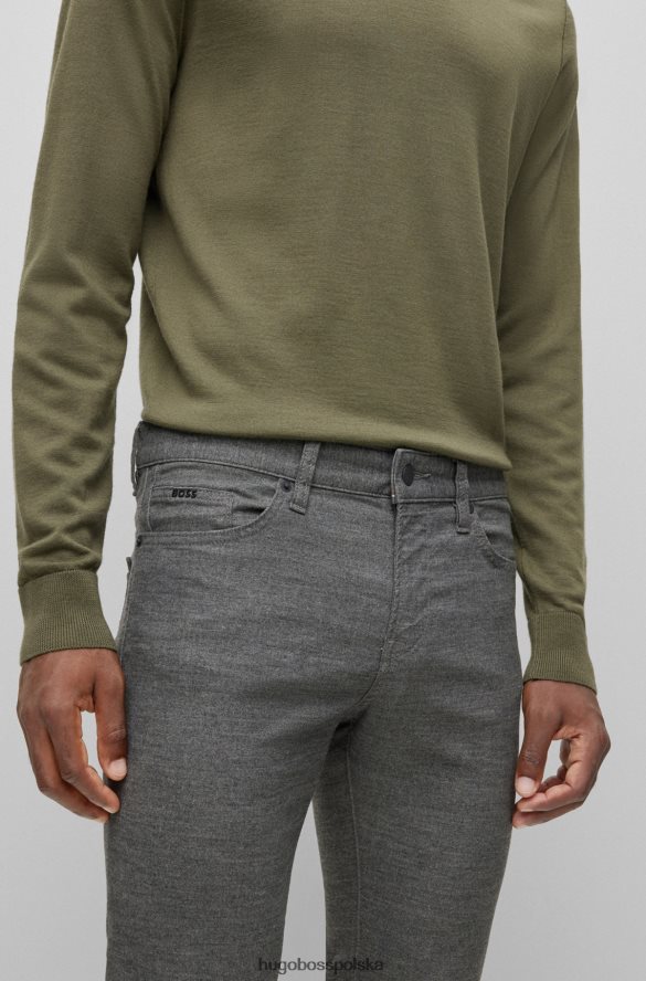 Hugo Boss szare dżinsy slim-fit z elastycznego denimu hugo z efektem melanżu szary R0X0H61446