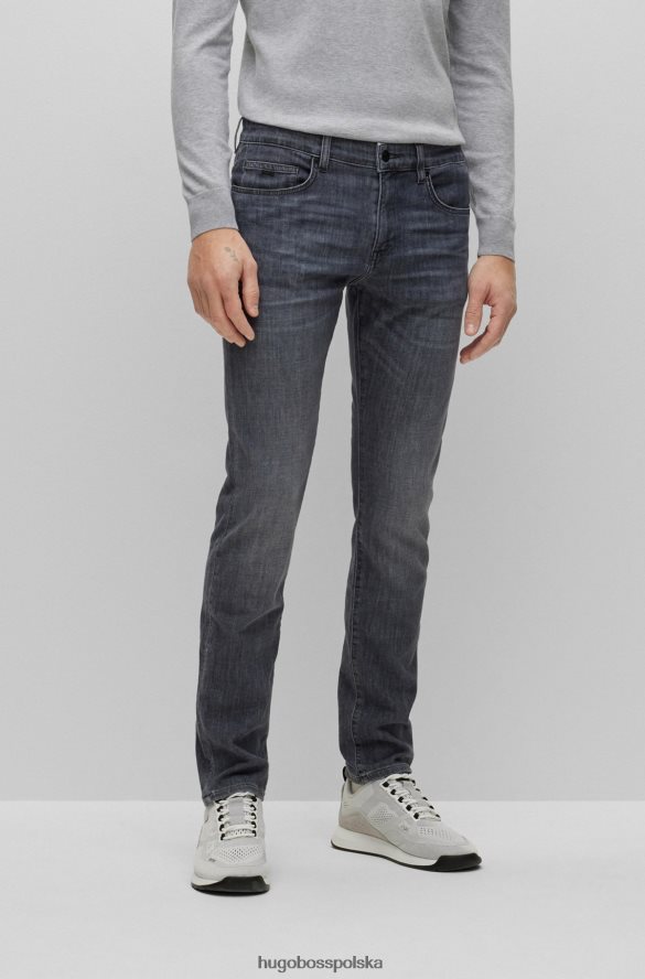 Hugo Boss szare dżinsy slim-fit z lekkiego, szarego, wygodnego, elastycznego denimu hugo szary R0X0H63400