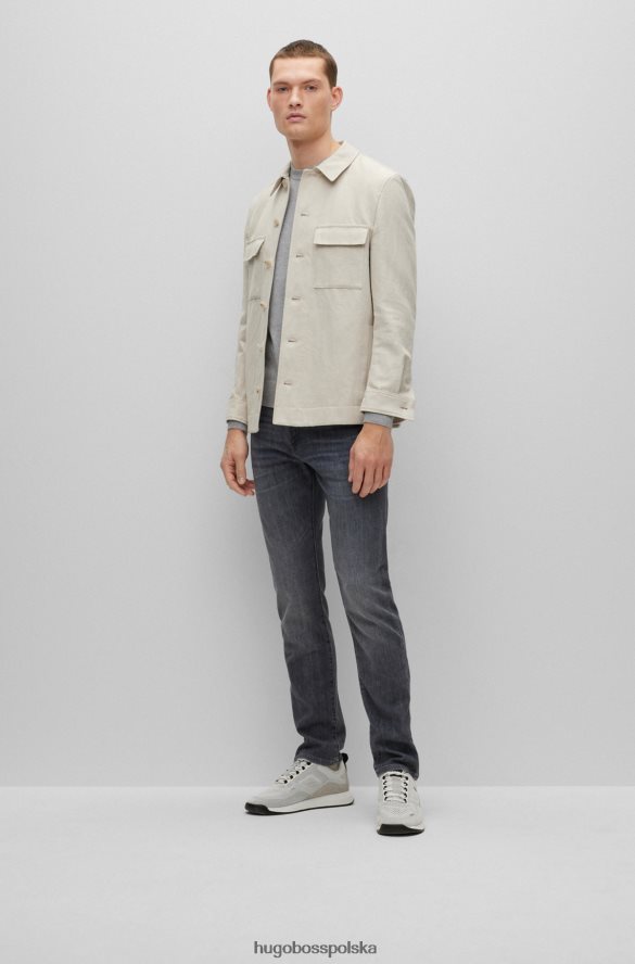 Hugo Boss szare dżinsy slim-fit z lekkiego, szarego, wygodnego, elastycznego denimu hugo szary R0X0H63400