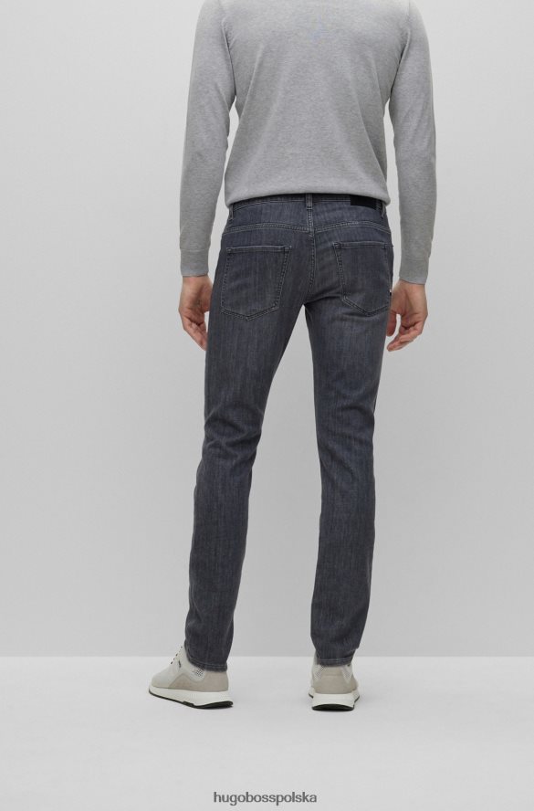 Hugo Boss szare dżinsy slim-fit z lekkiego, szarego, wygodnego, elastycznego denimu hugo szary R0X0H63400