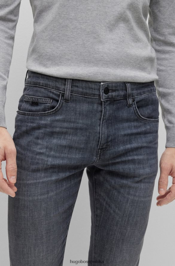 Hugo Boss szare dżinsy slim-fit z lekkiego, szarego, wygodnego, elastycznego denimu hugo szary R0X0H63400