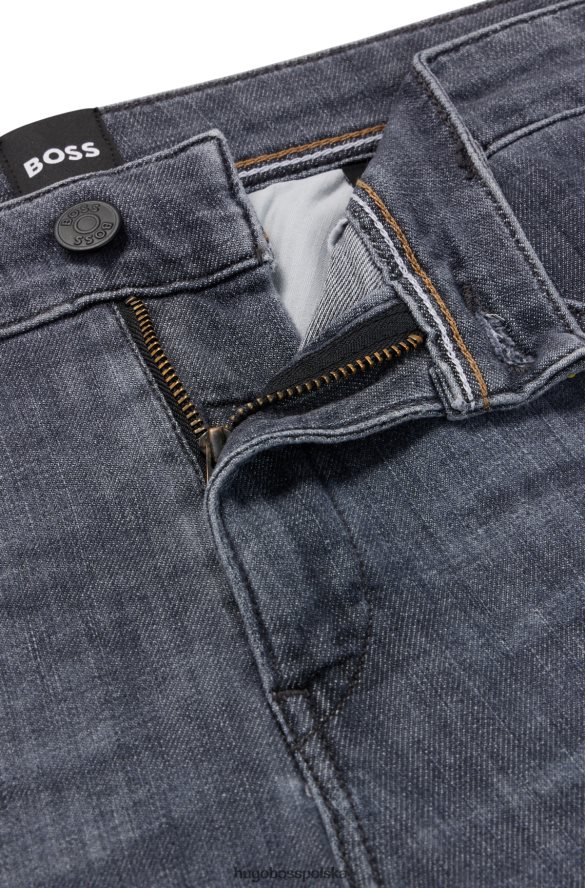 Hugo Boss szare dżinsy slim-fit z lekkiego, szarego, wygodnego, elastycznego denimu hugo szary R0X0H63400