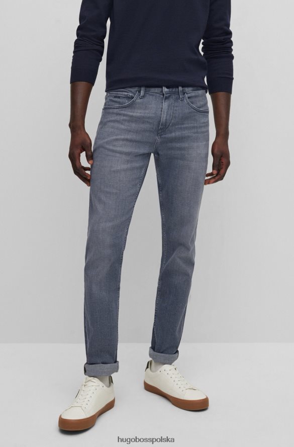 Hugo Boss szare jeansy o bardzo dopasowanym kroju z szarego dżinsu hugo w dotyku z kaszmiru szary R0X0H61609