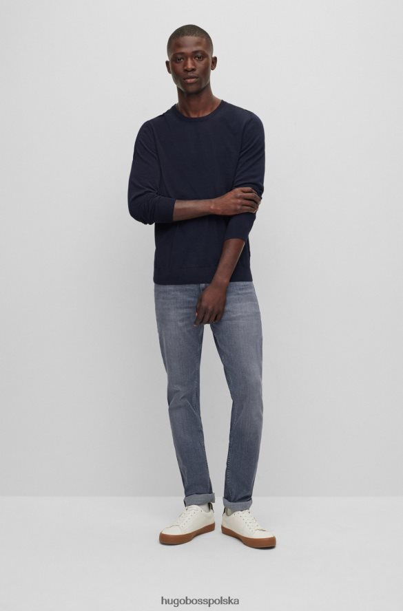Hugo Boss szare jeansy o bardzo dopasowanym kroju z szarego dżinsu hugo w dotyku z kaszmiru szary R0X0H61609