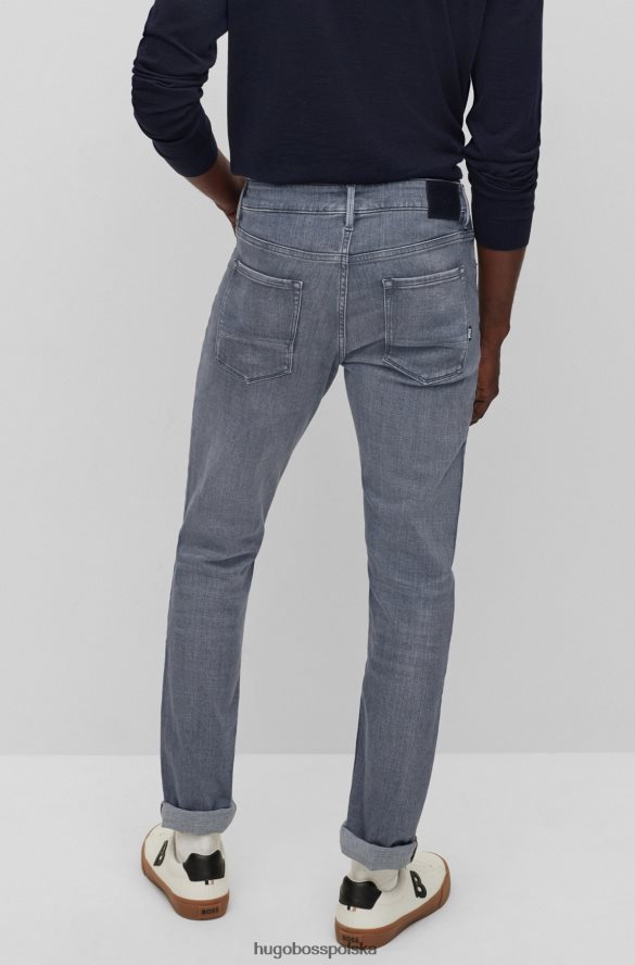 Hugo Boss szare jeansy o bardzo dopasowanym kroju z szarego dżinsu hugo w dotyku z kaszmiru szary R0X0H61609
