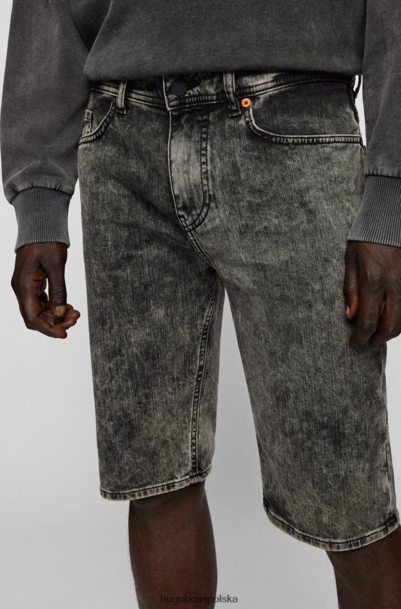 Hugo Boss szare, zwężane szorty hugo z szarego, wygodnego, elastycznego dżinsu szary R0X0H64306