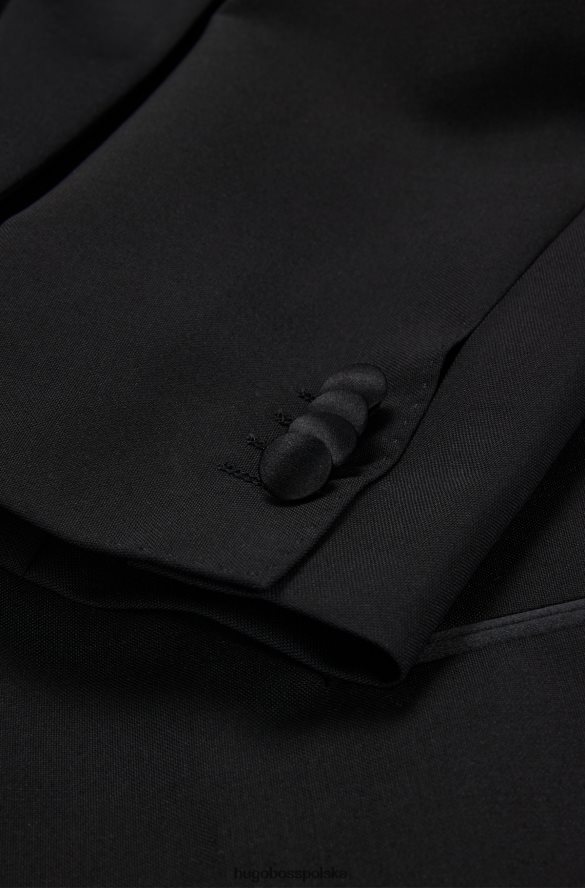 Hugo Boss Dopasowany smoking z włoskiej wełny dziewiczej i moheru hugo w kolorze czarnym czarny R0X0H62818