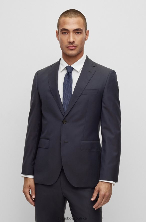 Hugo Boss Garnitur hugo o regularnym kroju z ciemnoniebieskiej wełny z mikrowzorami ciemny niebieski R0X0H61840