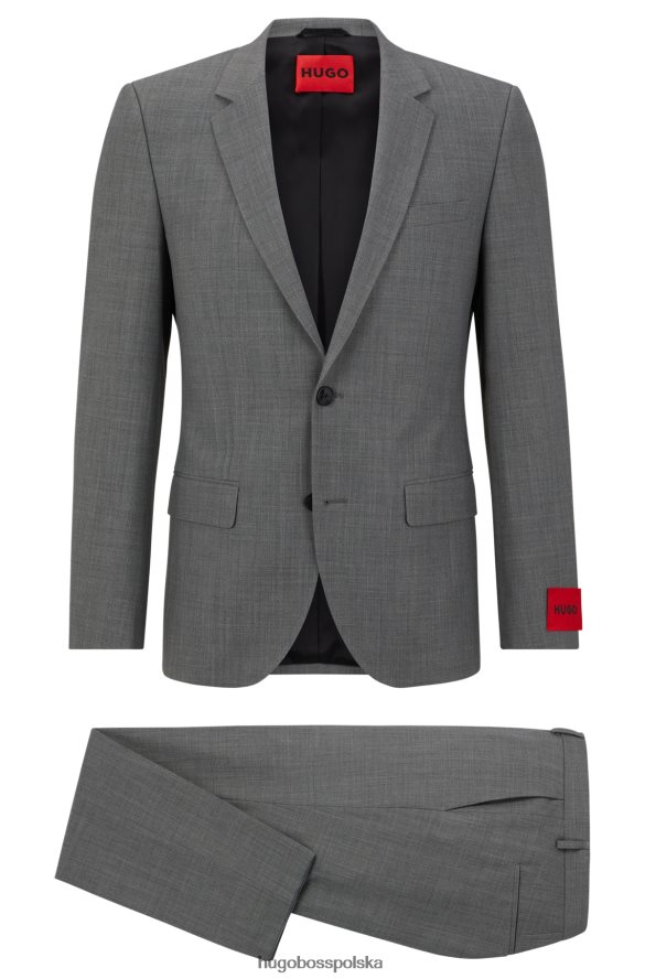 Hugo Boss Garnitur hugo slim-fit z wzorzystego, elastycznego materiału w kolorze szarym szary R0X0H61480