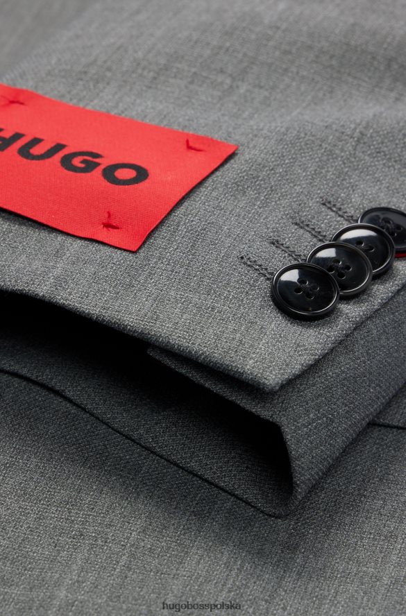 Hugo Boss Garnitur hugo slim-fit z wzorzystego, elastycznego materiału w kolorze szarym szary R0X0H61480