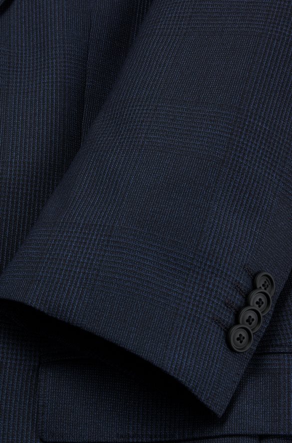 Hugo Boss Garnitur o dopasowanym kroju, wykonany z dzianiny hugo w kratkę, ze stretchem, w kolorze ciemnoniebieskim ciemny niebieski R0X0H63387