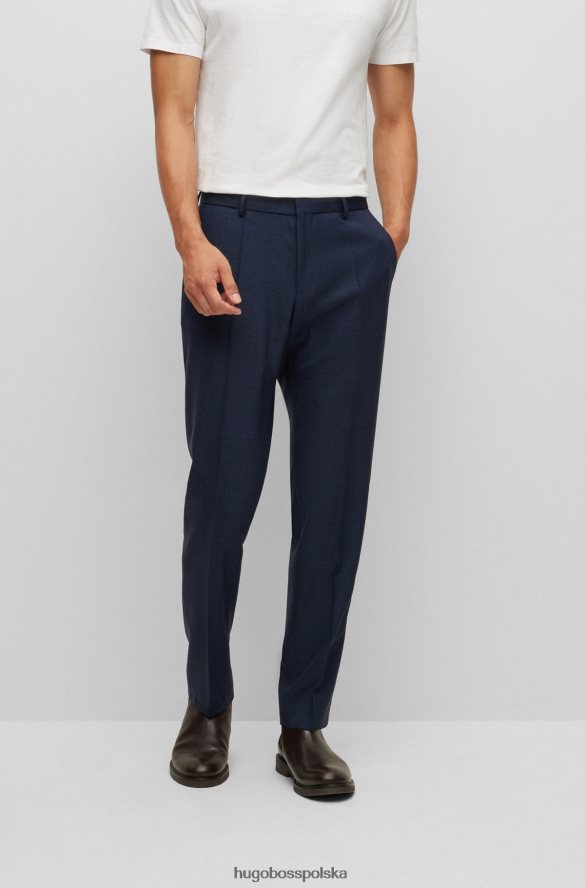 Hugo Boss Garnitur o dopasowanym kroju, wykonany z dzianiny hugo w kratkę, ze stretchem, w kolorze ciemnoniebieskim ciemny niebieski R0X0H63387