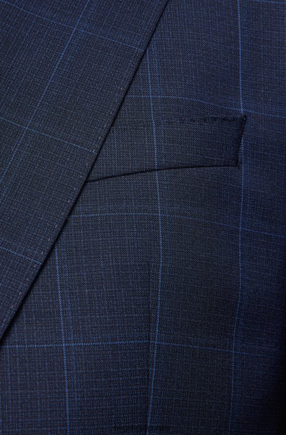Hugo Boss Garnitur o dopasowanym kroju, wykonany z dzianiny serge hugo w kratkę, w kolorze granatowym ciemny niebieski R0X0H63263