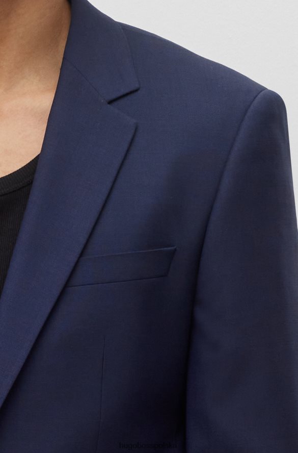 Hugo Boss Garnitur o dopasowanym kroju, wykonany z niezwykle elastycznej mieszanki wełny hugo w kolorze ciemnoniebieskim ciemny niebieski R0X0H63120
