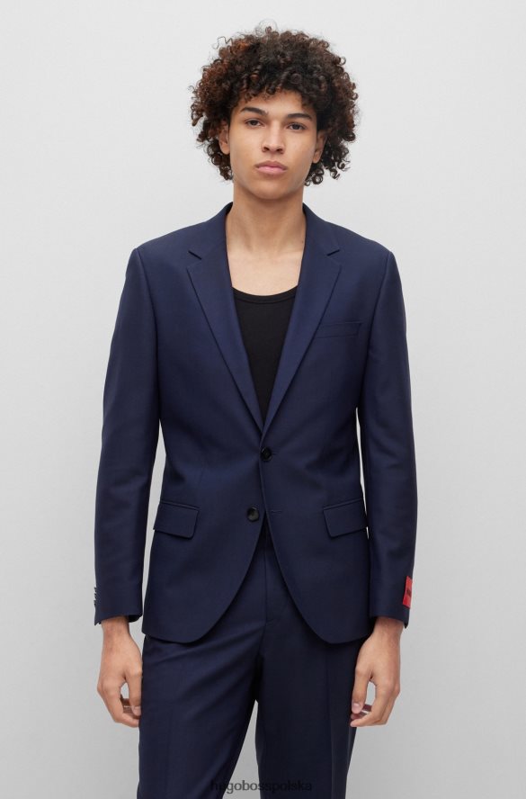 Hugo Boss Garnitur o dopasowanym kroju, wykonany z niezwykle elastycznej mieszanki wełny hugo w kolorze ciemnoniebieskim ciemny niebieski R0X0H63120
