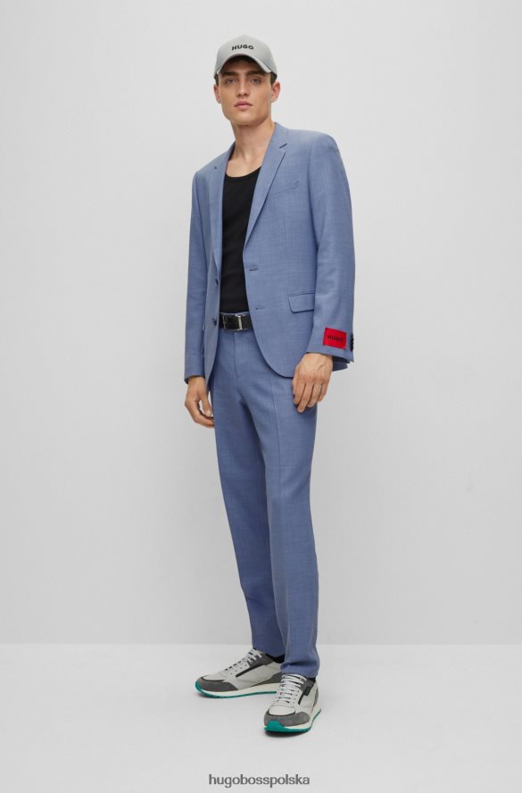 Hugo Boss Garnitur o dopasowanym kroju z elastycznego materiału hugo w kolorze niebieskim z mikrowzorami niebieski R0X0H61566