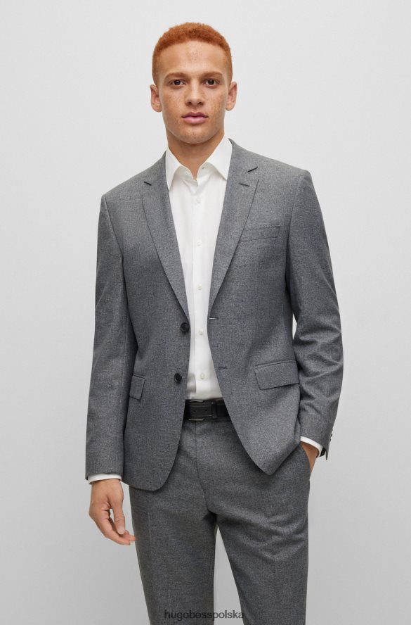 Hugo Boss Garnitur o dopasowanym kroju z elastycznej tkaniny Hugo w mikrowzorzystości w kolorze szarym szary R0X0H63344