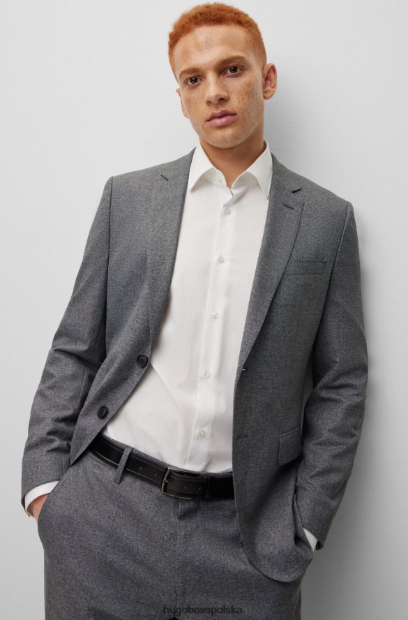 Hugo Boss Garnitur o dopasowanym kroju z elastycznej tkaniny Hugo w mikrowzorzystości w kolorze szarym szary R0X0H63344