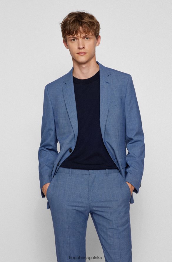Hugo Boss Garnitur o dopasowanym kroju z jasnoniebieskiego hugo z czystej wełny z mikrowzorami jasny niebieski R0X0H62450