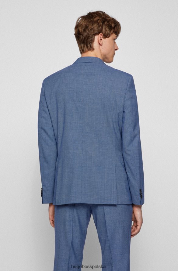 Hugo Boss Garnitur o dopasowanym kroju z jasnoniebieskiego hugo z czystej wełny z mikrowzorami jasny niebieski R0X0H62450