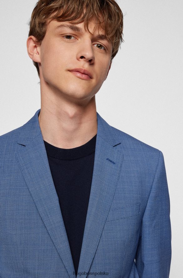 Hugo Boss Garnitur o dopasowanym kroju z jasnoniebieskiego hugo z czystej wełny z mikrowzorami jasny niebieski R0X0H62450