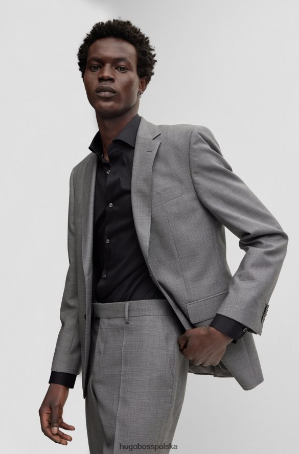 Hugo Boss Garnitur o regularnym kroju z ciemnoszarej wełny hugo z mikrowzorami ciemno szary R0X0H62779