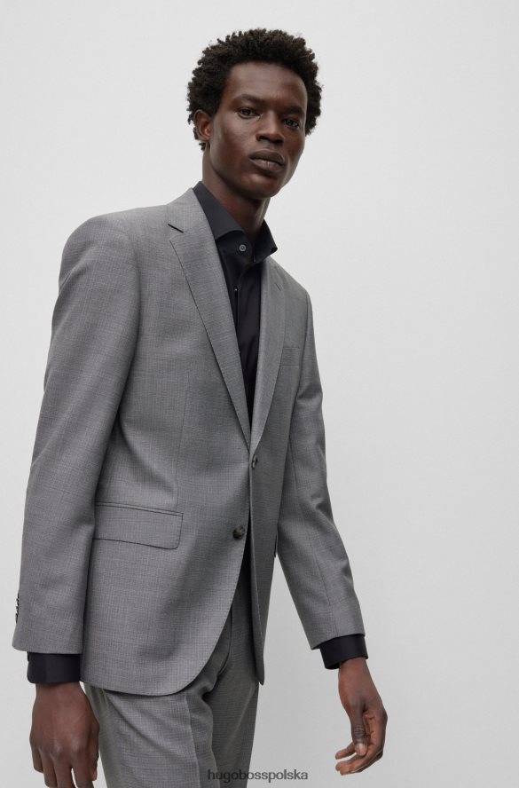 Hugo Boss Garnitur o regularnym kroju z ciemnoszarej wełny hugo z mikrowzorami ciemno szary R0X0H62779