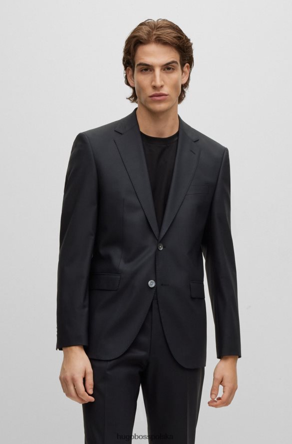 Hugo Boss Garnitur o regularnym kroju z czarnego hugo z domieszką wełny w drobne wzory czarny R0X0H61920