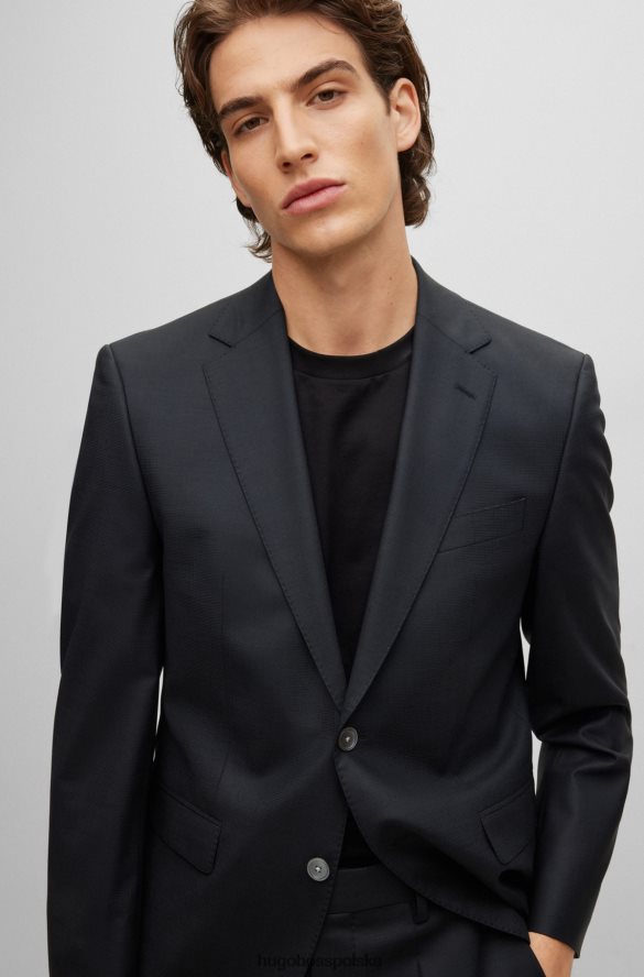 Hugo Boss Garnitur o regularnym kroju z czarnego hugo z domieszką wełny w drobne wzory czarny R0X0H61920