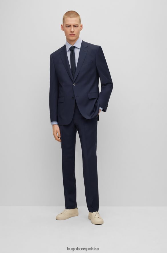 Hugo Boss Garnitur o regularnym kroju z melanżowej mieszanki wełny w kolorze ciemnoniebieskim hugo ciemny niebieski R0X0H61870