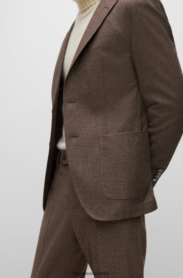 Hugo Boss Garnitur o regularnym kroju z wzorzystej mieszanki wełny dziewiczej w kolorze brązowym hugo brązowy R0X0H63025