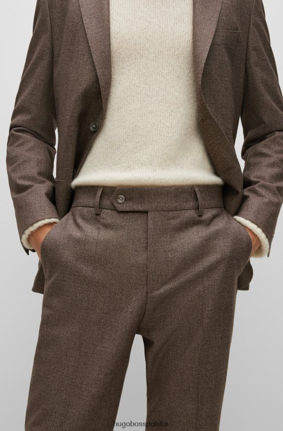 Hugo Boss Garnitur o regularnym kroju z wzorzystej mieszanki wełny dziewiczej w kolorze brązowym hugo brązowy R0X0H63025