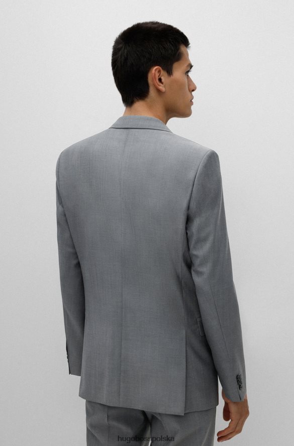 Hugo Boss Hugo Trzyczęściowy garnitur o bardzo dopasowanym kroju w jasnoszarym kolorze z dziewiczej wełny jasnoszary R0X0H64400