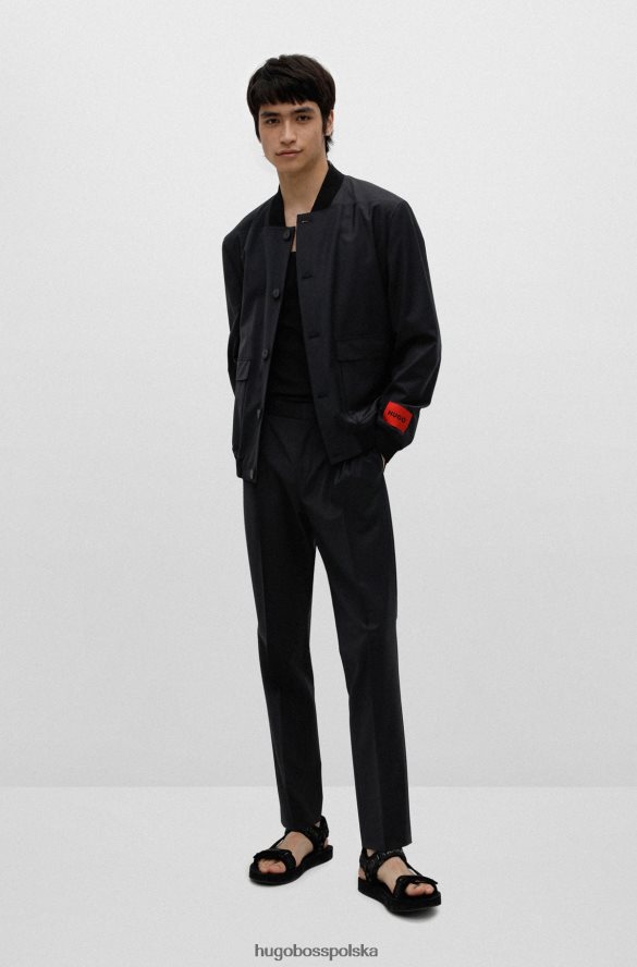 Hugo Boss Hugo, inspirowany dresem, dopasowany garnitur z super elastycznego czarnego materiału czarny R0X0H63204