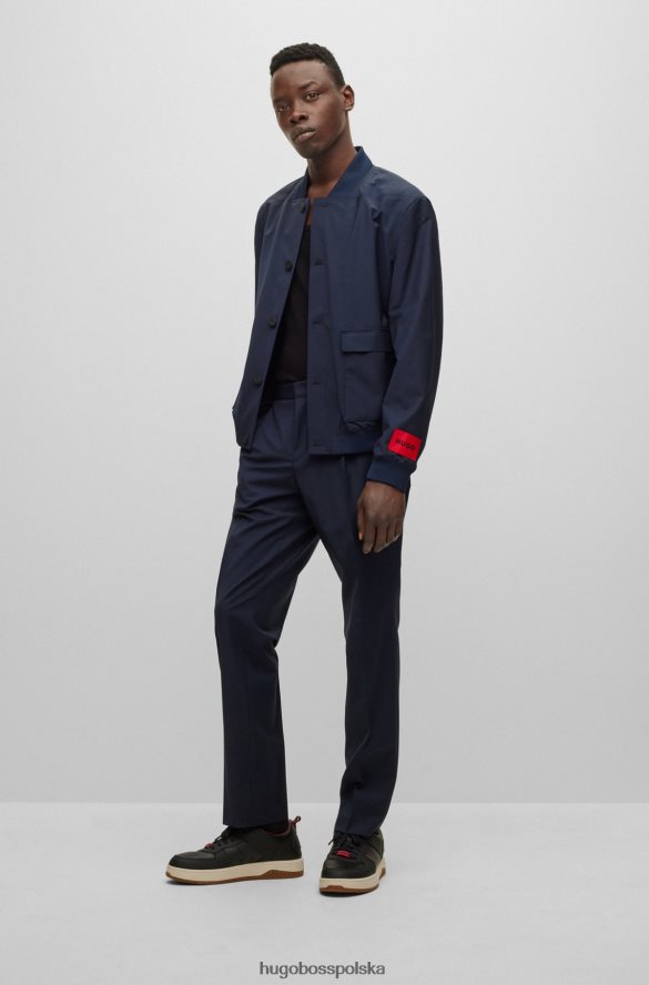 Hugo Boss Inspirowany dresem garnitur slim-fit z super elastycznego materiału w kolorze ciemnoniebieskim hugo ciemny niebieski R0X0H63205