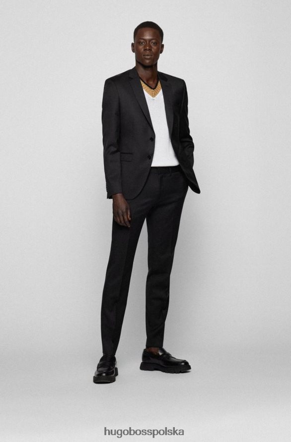 Hugo Boss Marynarka garniturowa h-reymond 50469181 czarna czarny/ciemnoniebieski R0X0H633