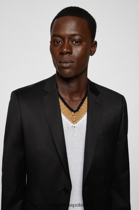 Hugo Boss Marynarka garniturowa h-reymond 50469181 czarna czarny/ciemnoniebieski R0X0H633